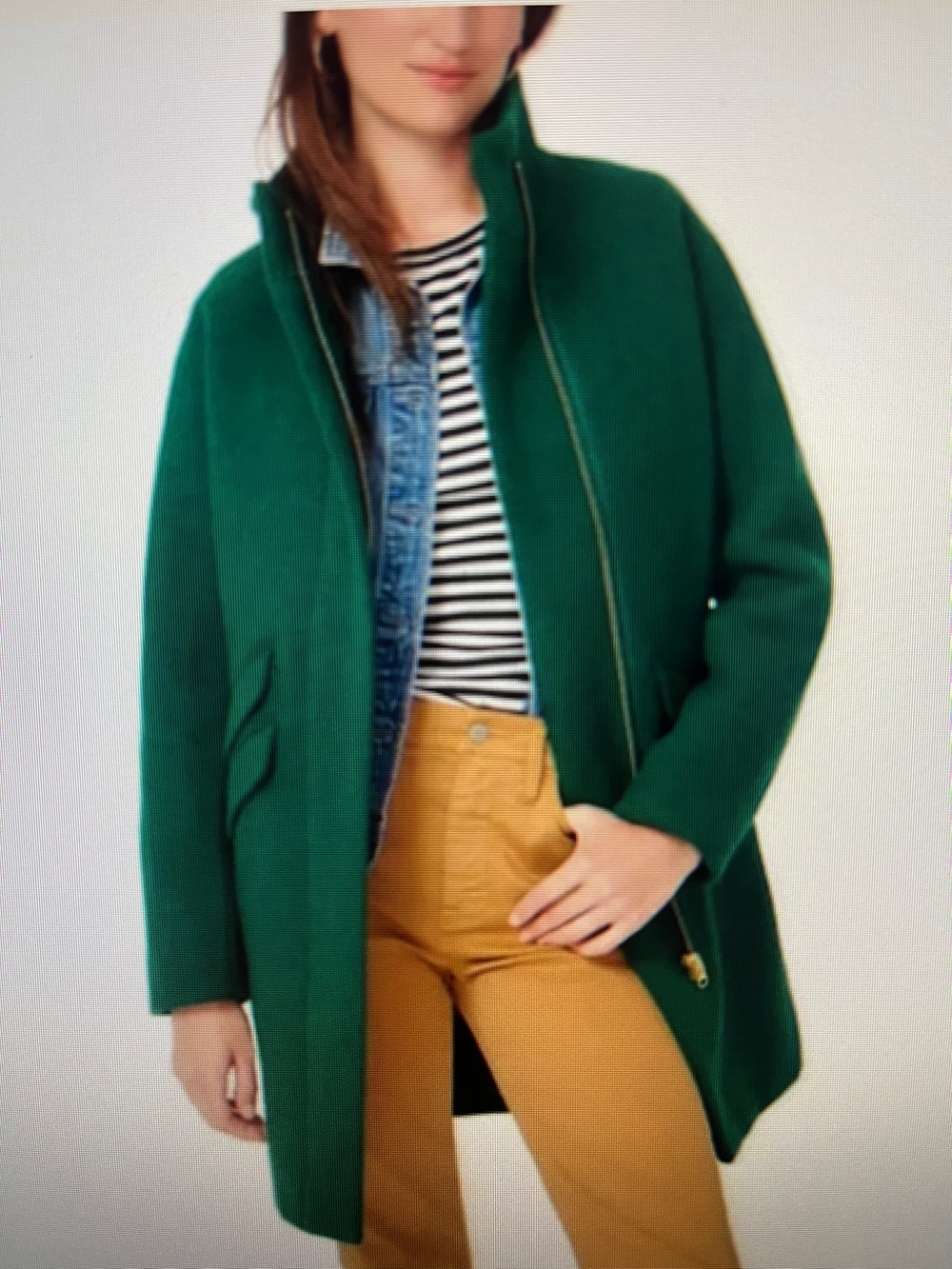 J. Crew Stadium Cloth Cocoon Coat Italian Wool in Green Size 2